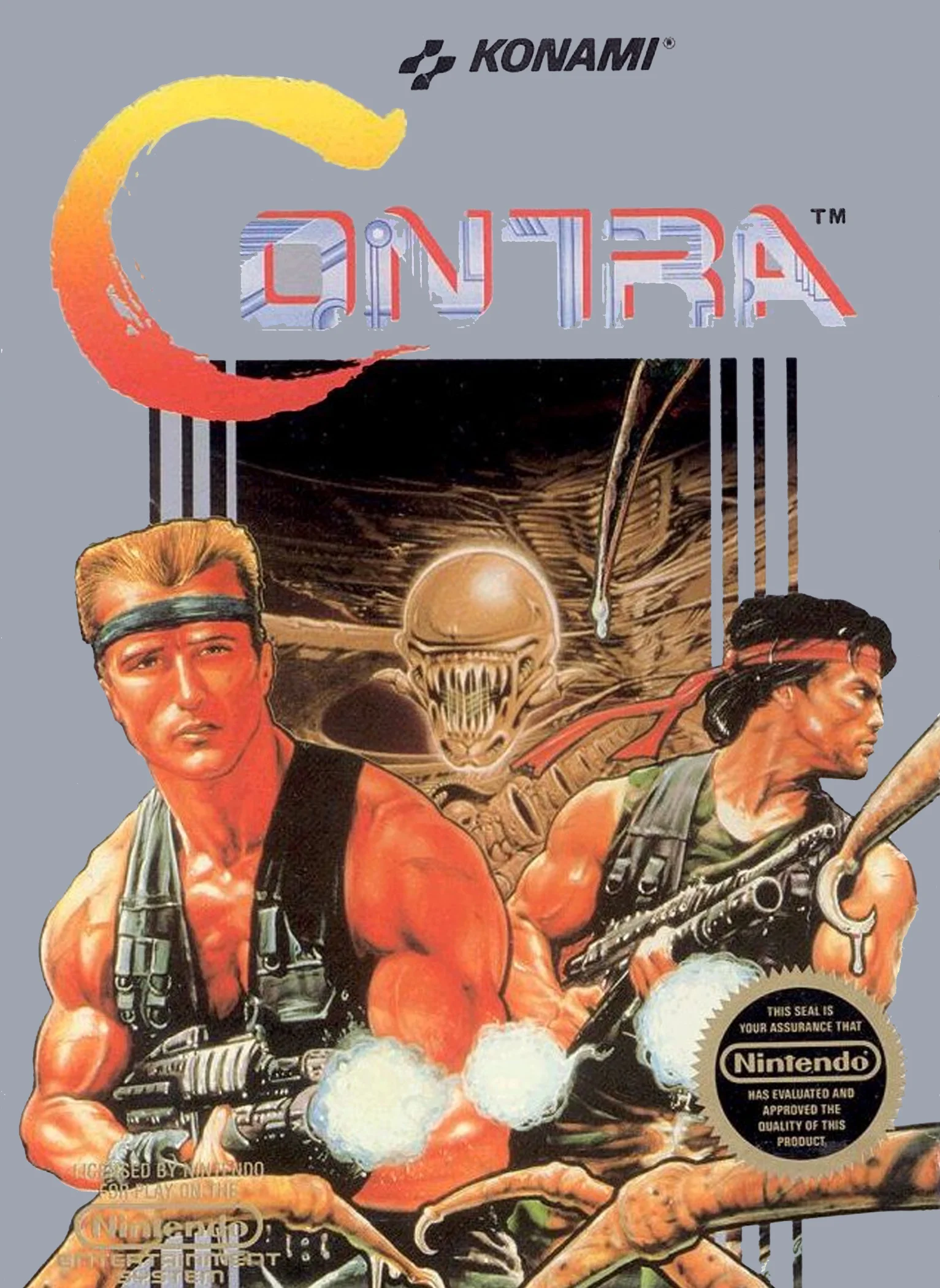 Contra Nes Box Art With Xenomorph