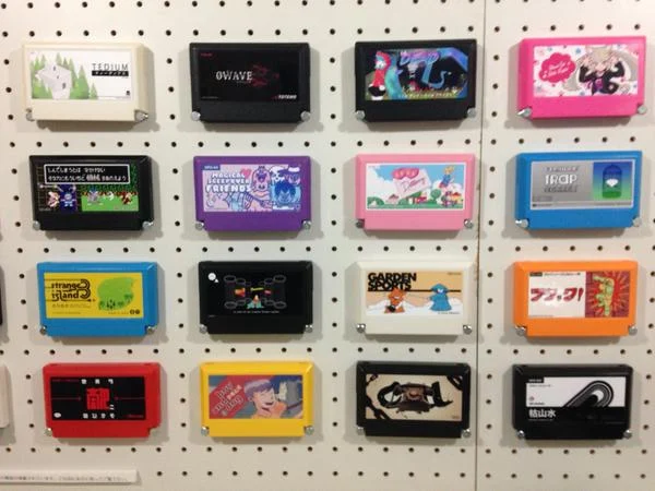 Famicase custom carts on display at the My Famicase 2015 Exhibition.