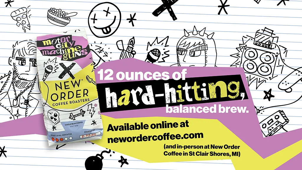 New Order Coffee - Motor City Machine Guns Blend - Commercial End Title Card.