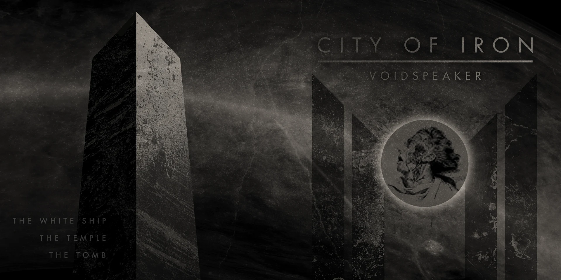 Voidspeaker by City of Iron - The combined cover and reverse side in gatefold form.