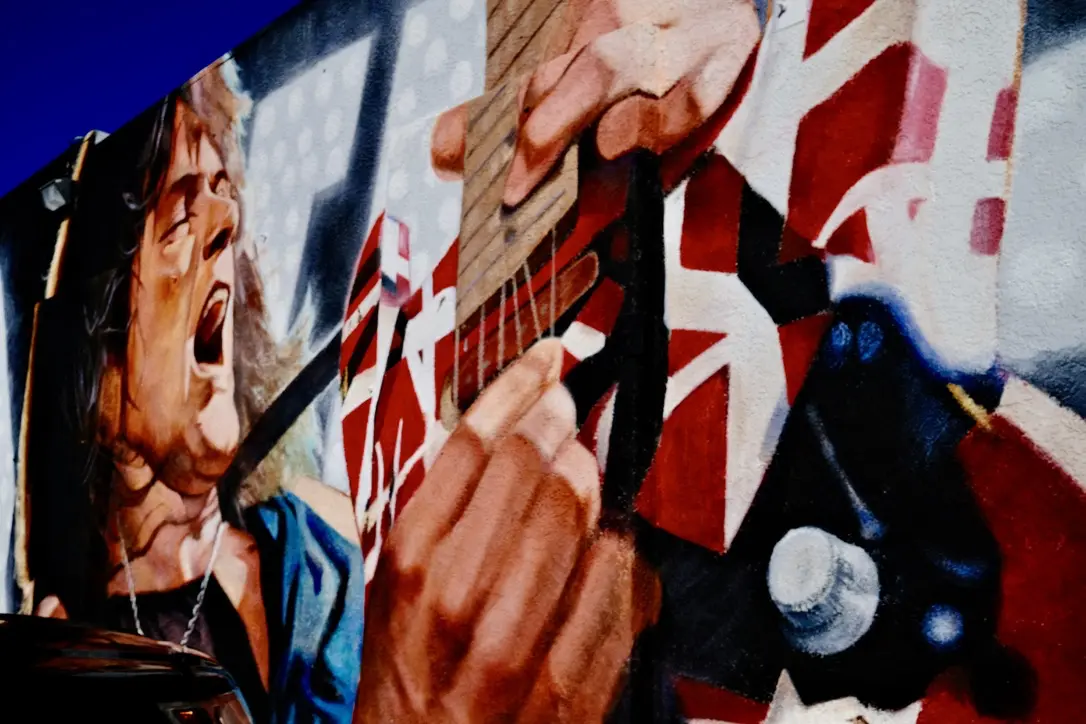The Eddie Van Halen mural behind the Guitar Center on Sunset Blvd.