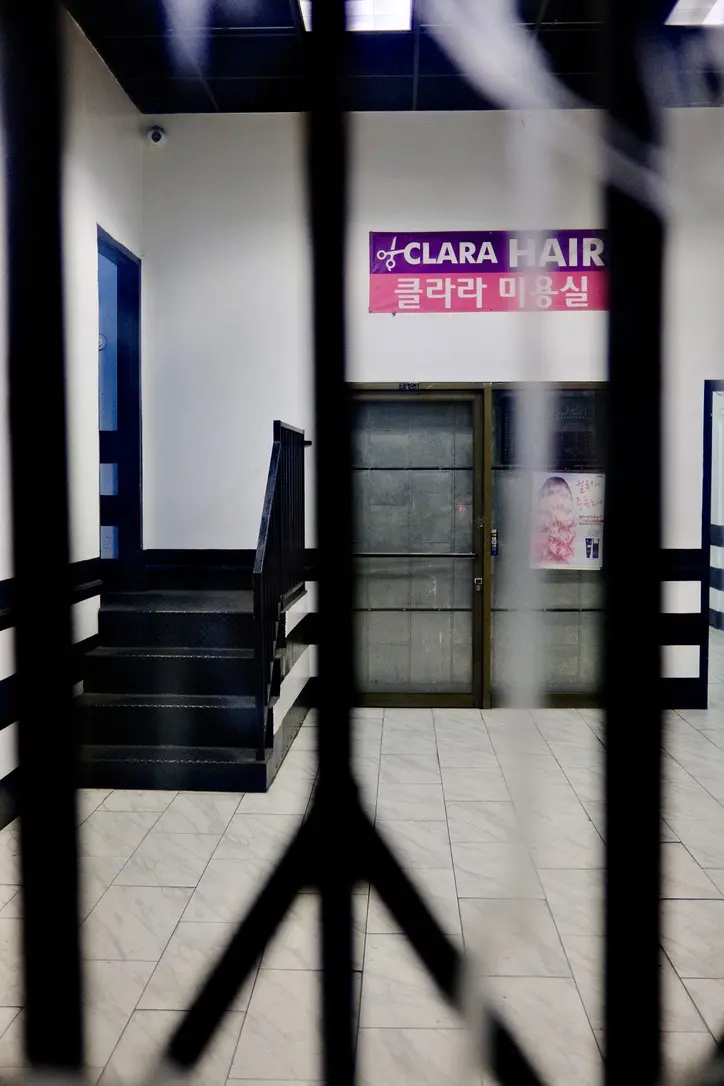 The lobby of a building in Koreatown, Los Angeles.