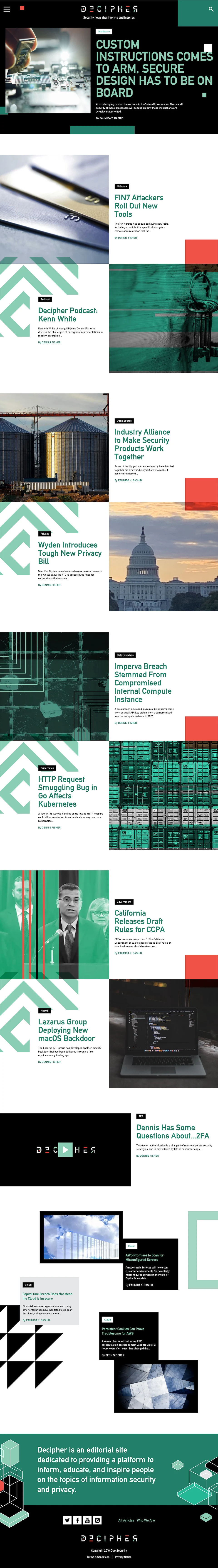 Decipher Website - Homepage