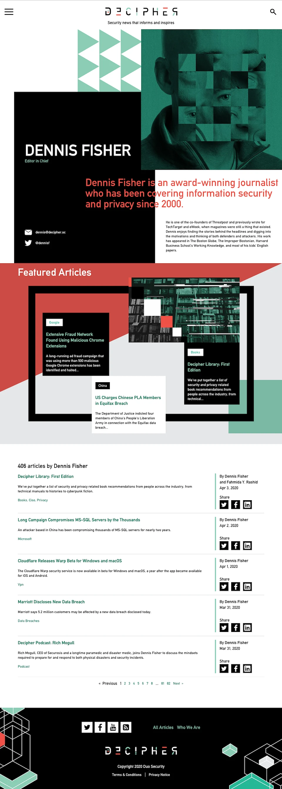 Decipher Website - Primary Contributor Bio Page