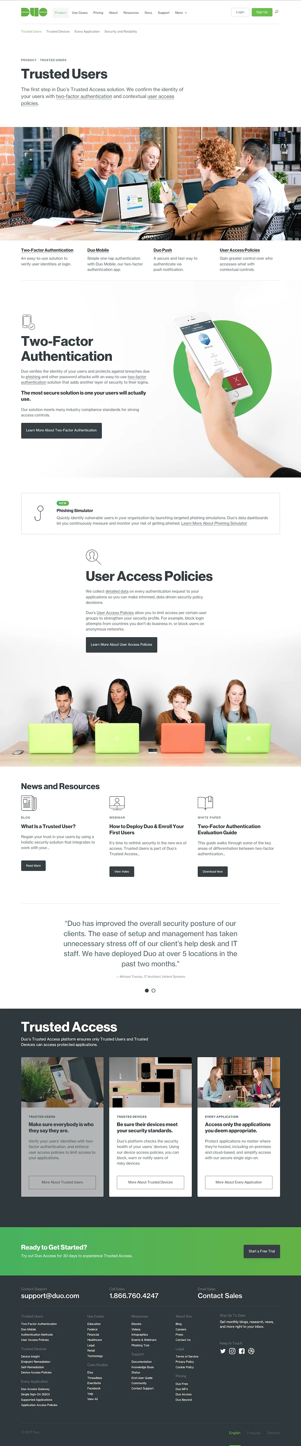Duo Security Website - Trusted Users