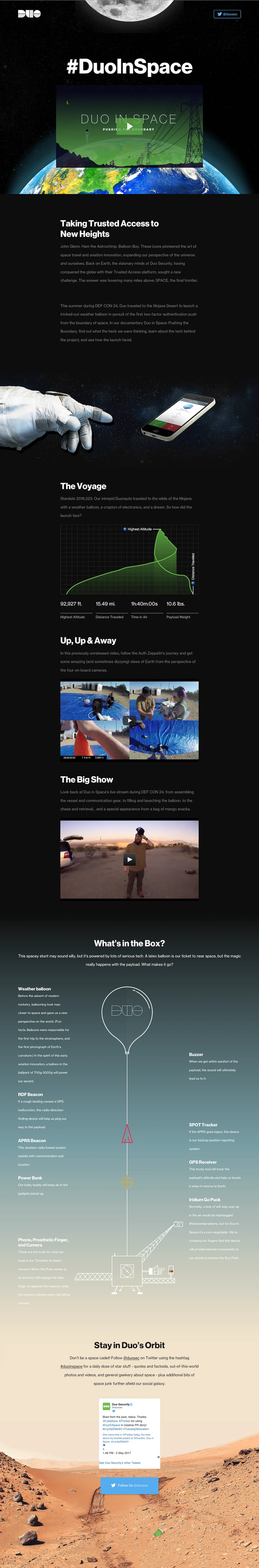 Duo Security Website - Duo in Space