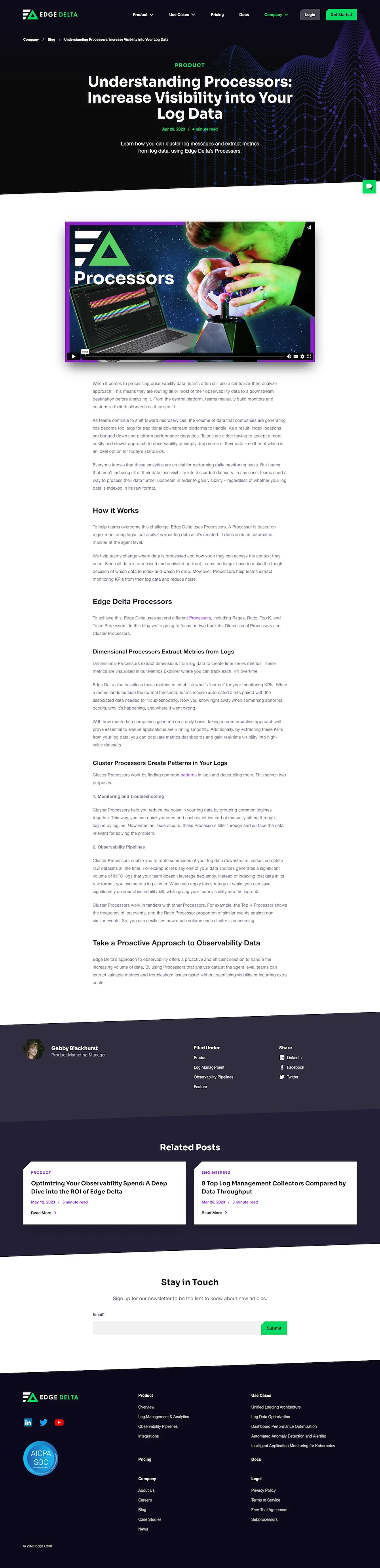 Edge Delta Website - Blog Post