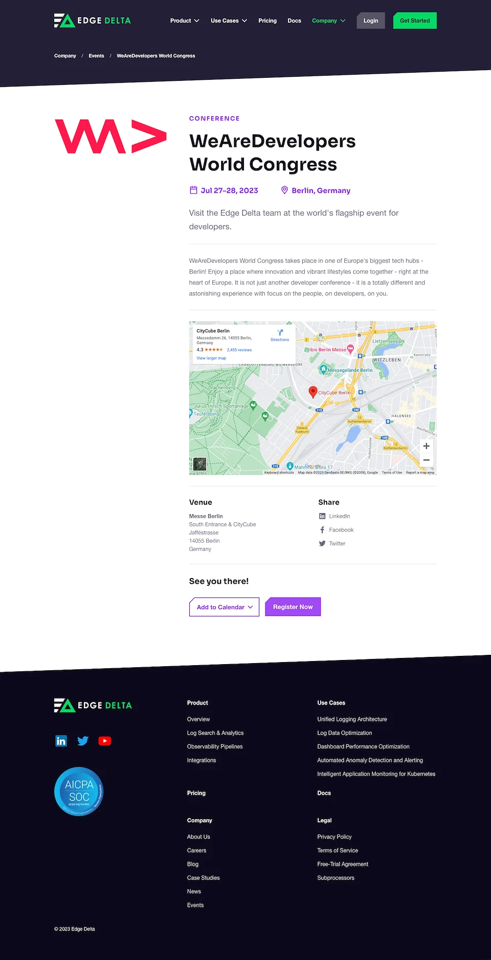 Edge Delta Website - Event Page